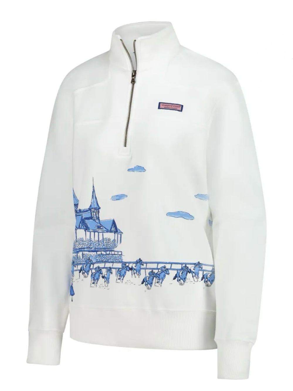 New with Tags Women's Vineyard Vines Cream 151st Kentucky Derby Quarter Zip